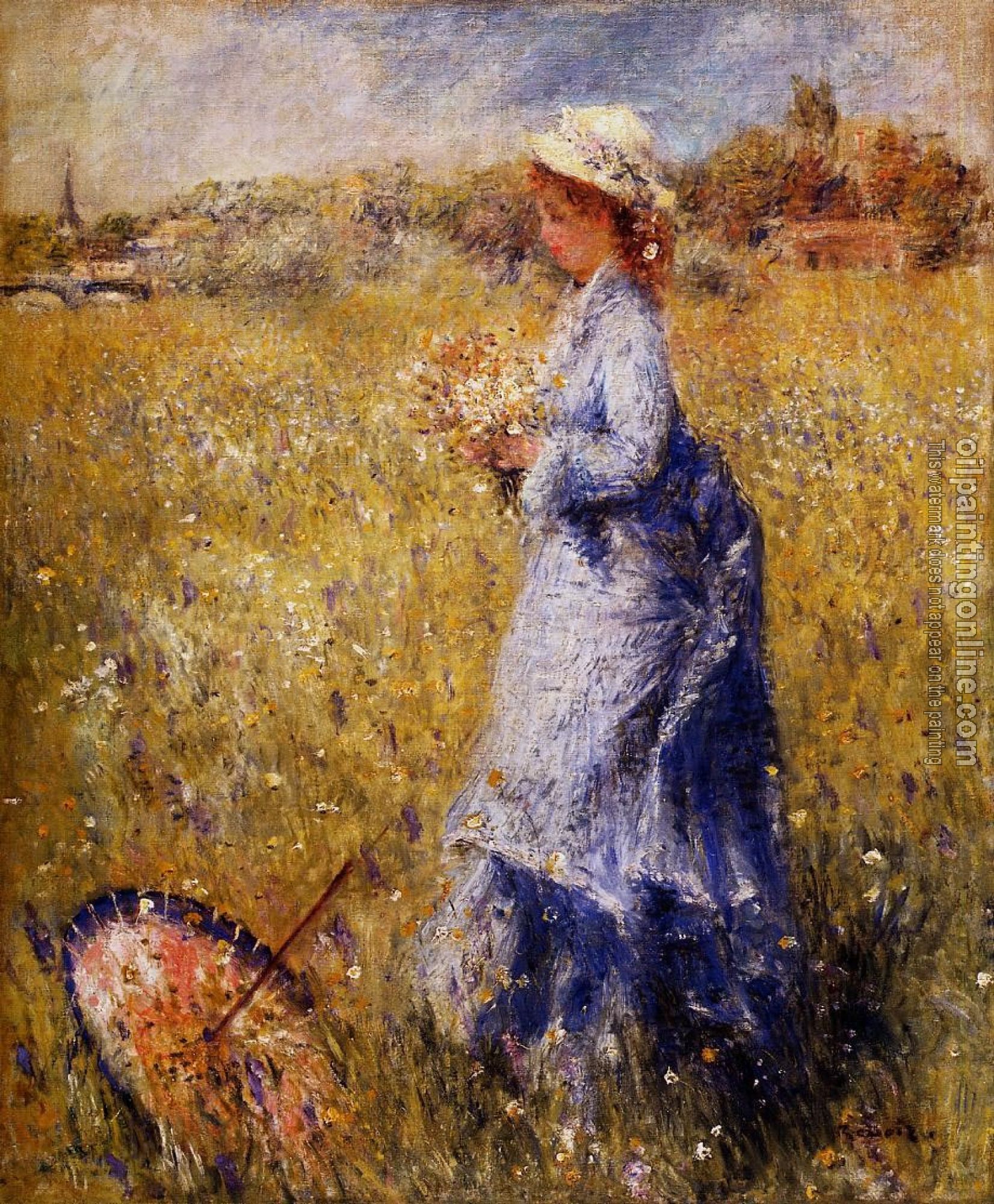 Renoir, Pierre Auguste - Girl Gathering Flowers